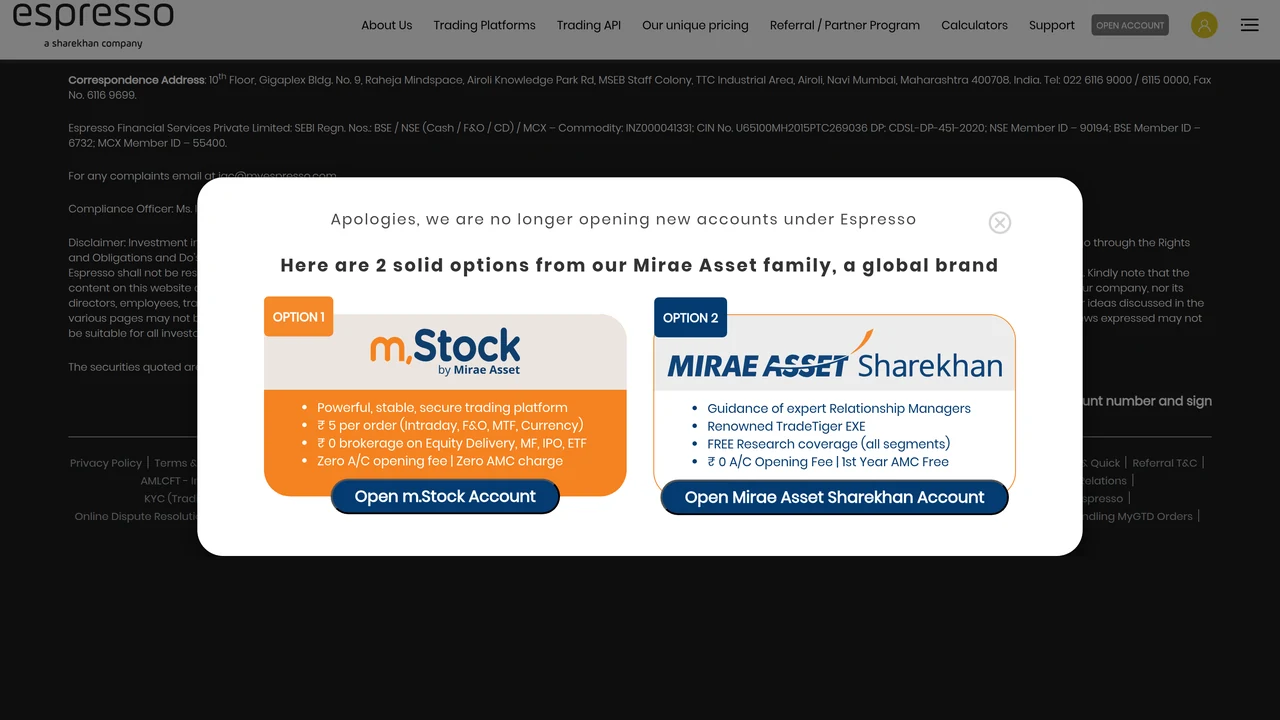 Espresso (Sharekhan/Sundaram) Review for India